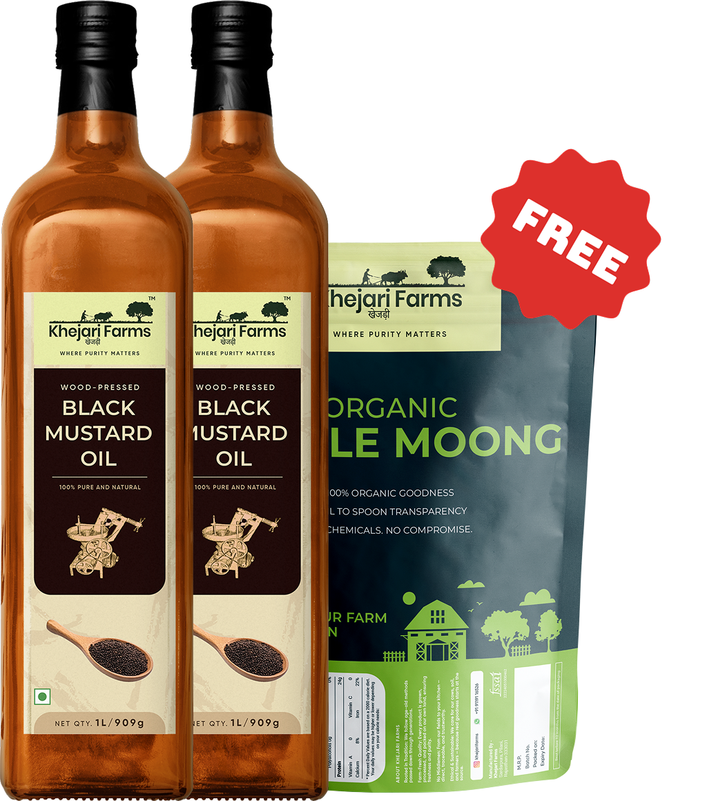 Black Mustard Oil (2L) + Free Organic Whole Moong (500g)