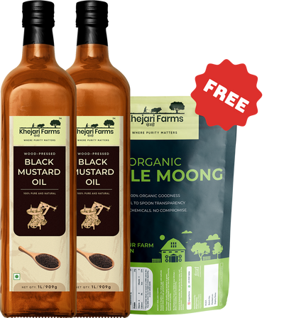 Black Mustard Oil (2L) + Free Organic Whole Moong (500g)